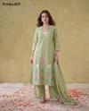 K 1135 By Naisha Mul Cotton Kurti With Bottom Dupatta
